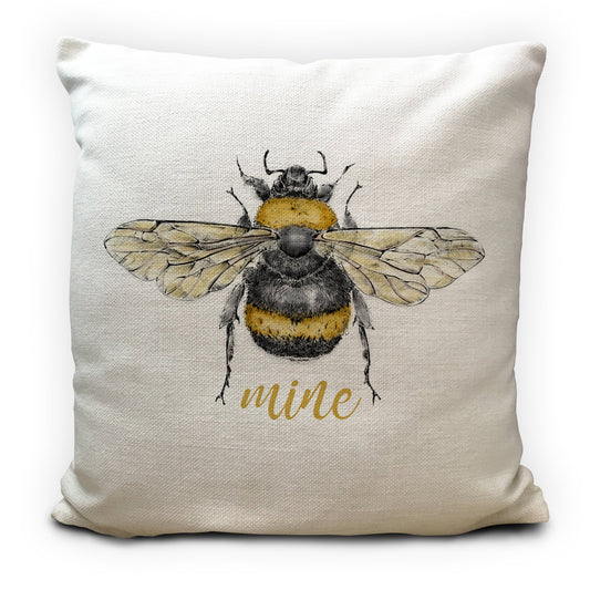 bee theme cushion cover with be mine quote