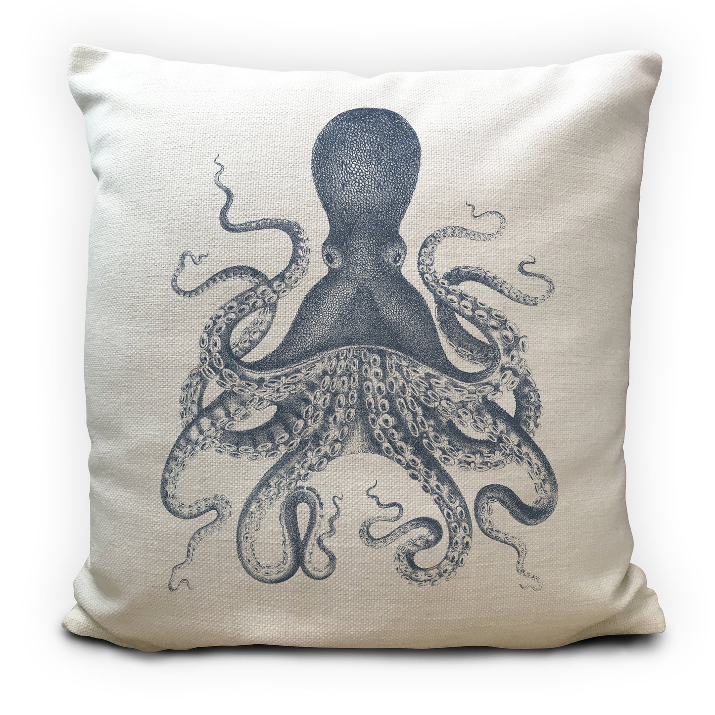 nautical beach hut cushion cover octopus illustration