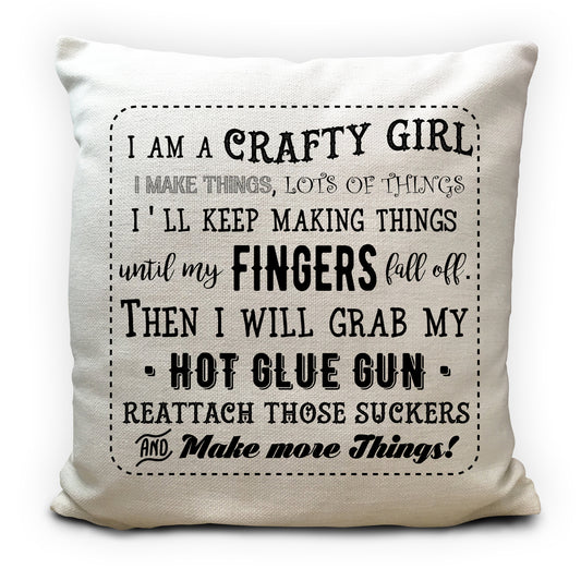 craft hobby cushion cover with crafting quote