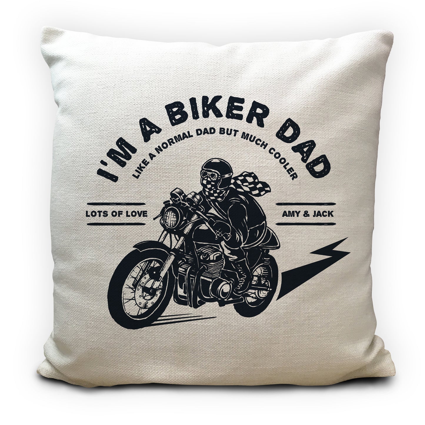 personalised vintage motorbike biker cushion cover fathers day gift