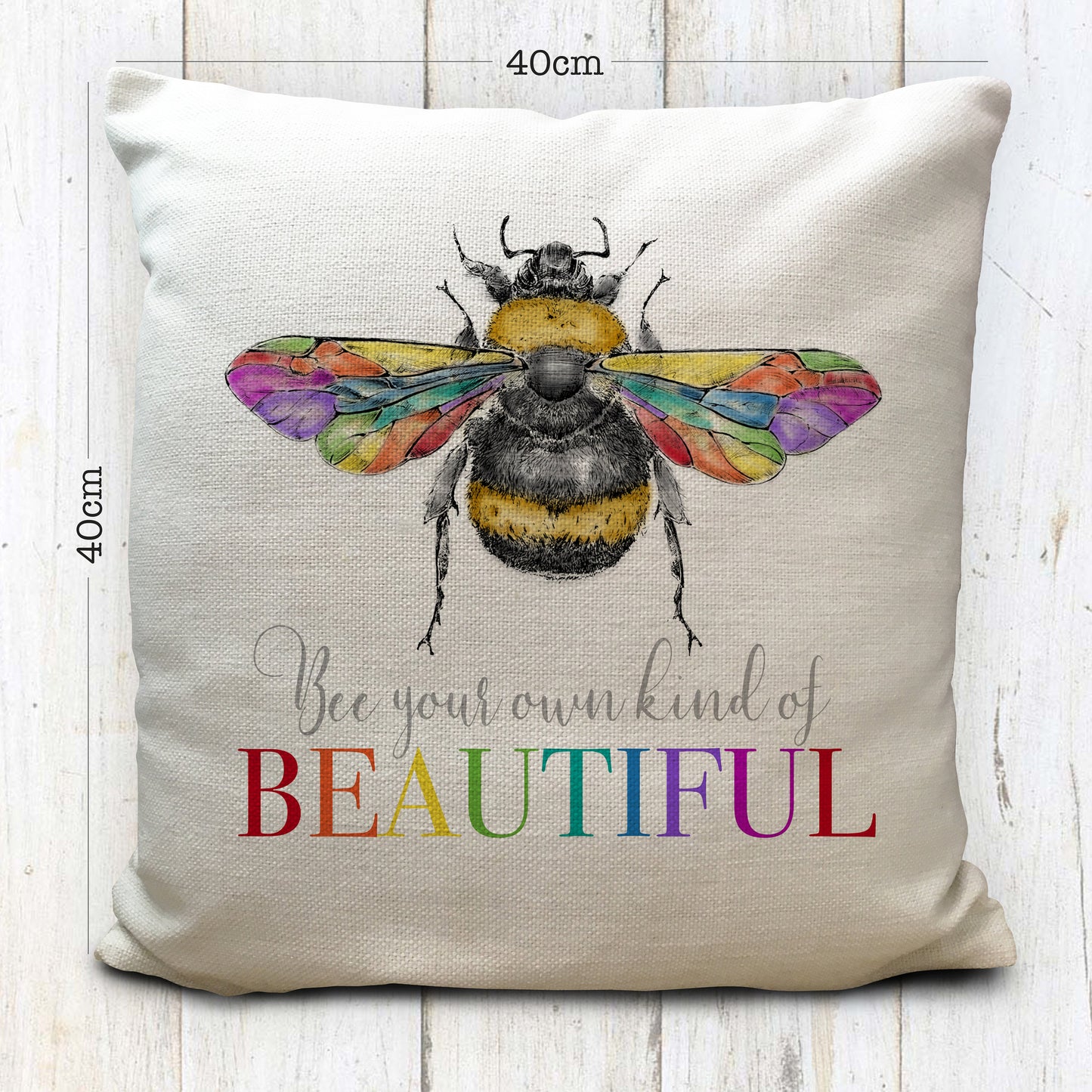 LGBTQ Rainbow Bee Cushion Cover 16"