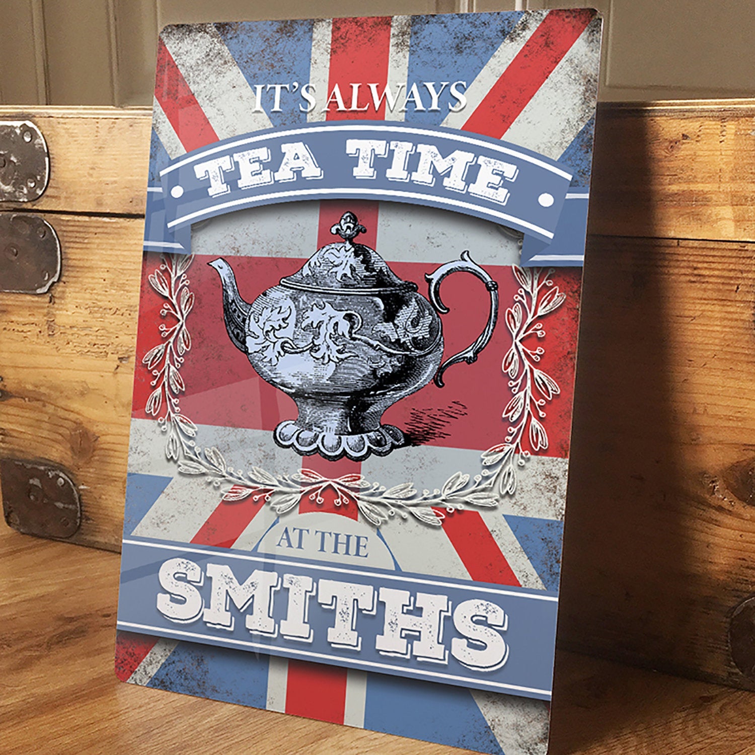 Personalised Tea Time - Vintage Retro Metal Sign