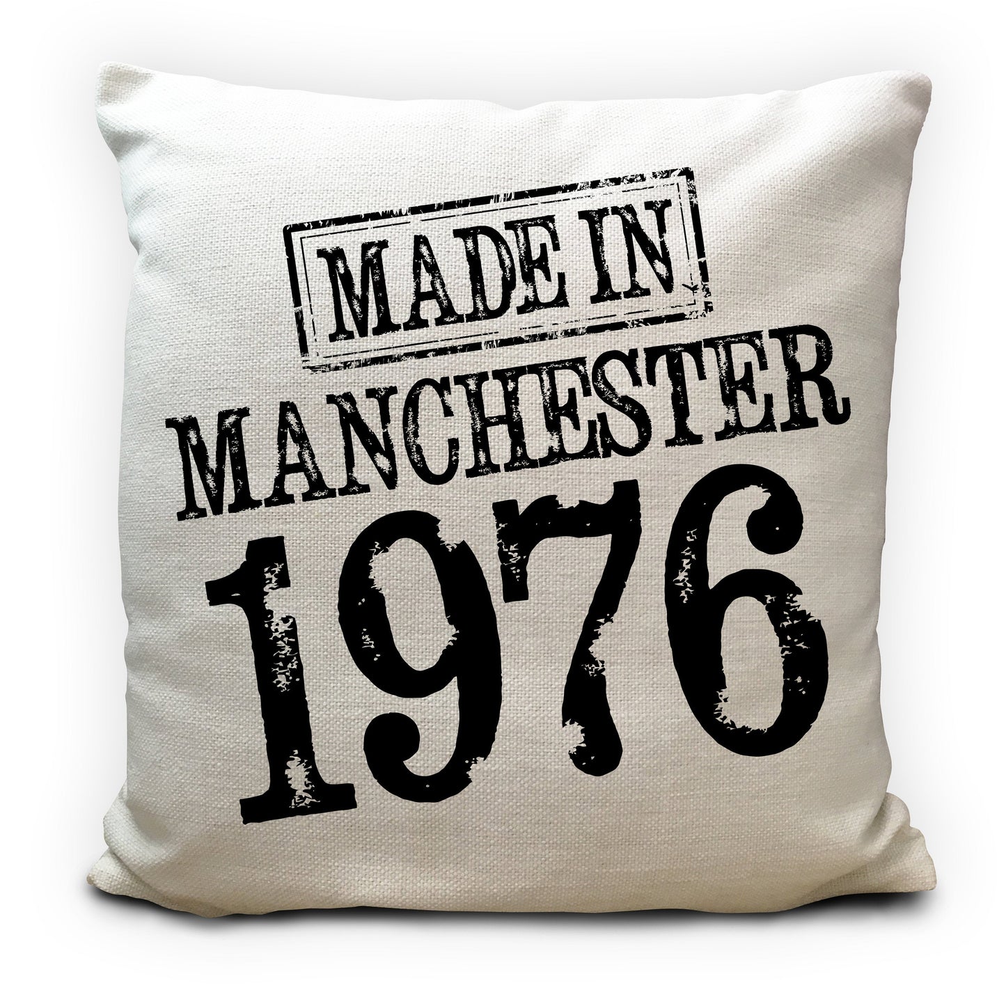 personalised birthday gift cushion cover made in Manchester birth year