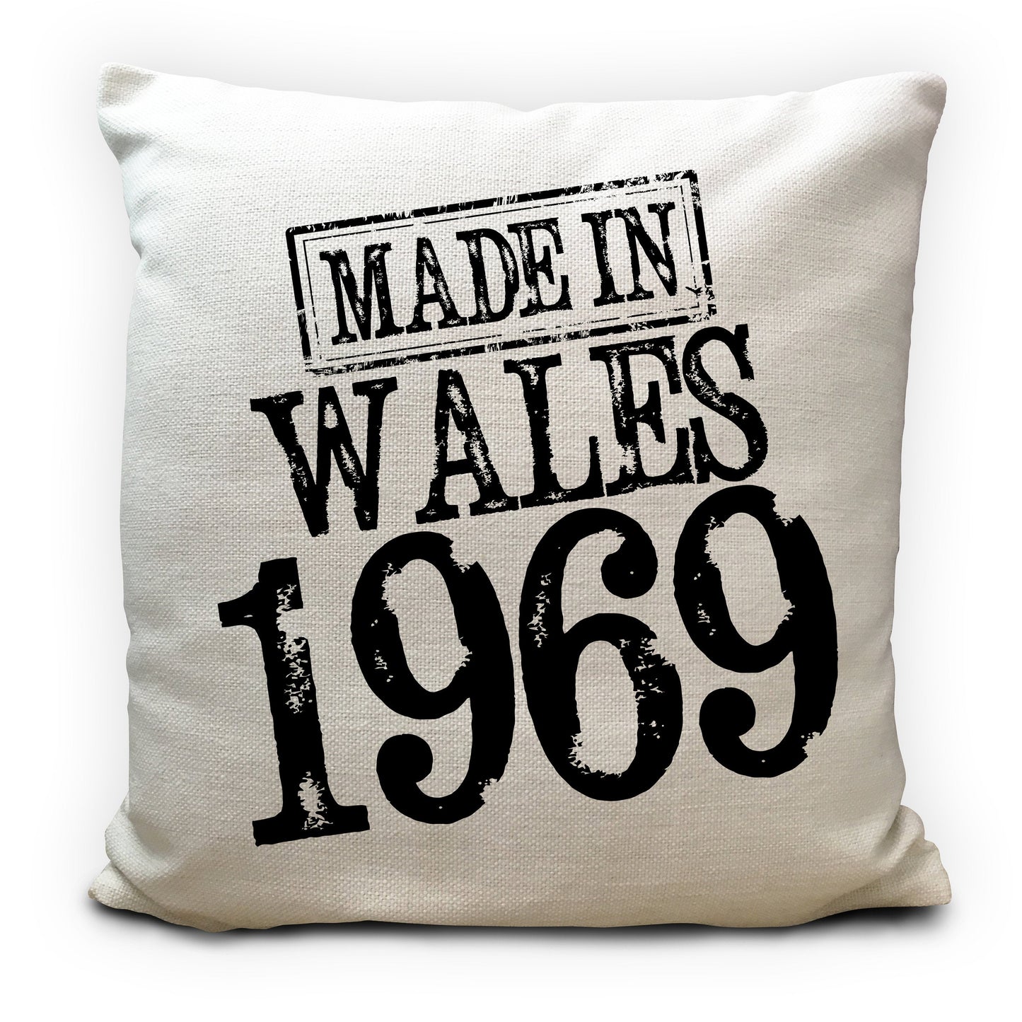 personalised birthday gift cushion cover made in Wales birth year