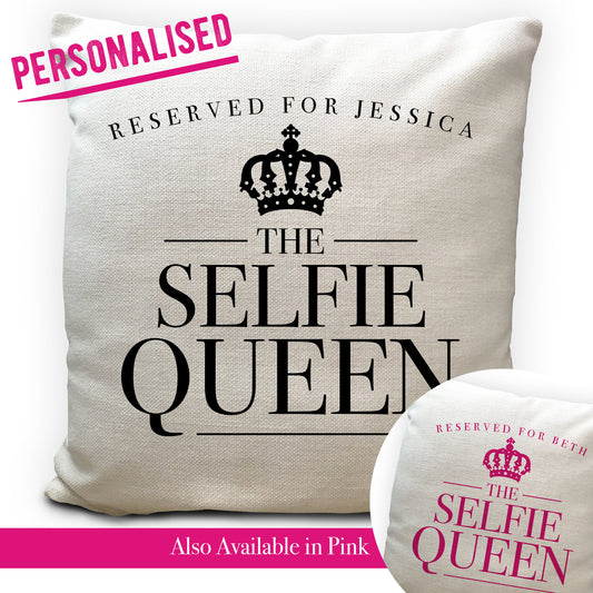 Personalised Selfie Queen Cushion Cover Reserved Name 16" 40cm