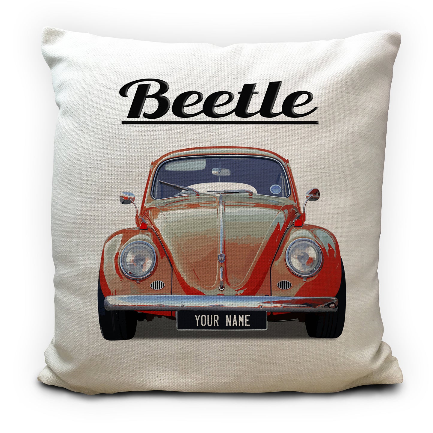 personalised beetle bug cushion cover gift red