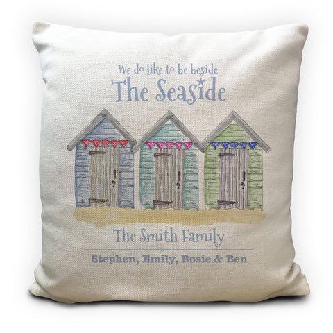 Personalised Seaside Holiday Home Cushion Cover 16"
