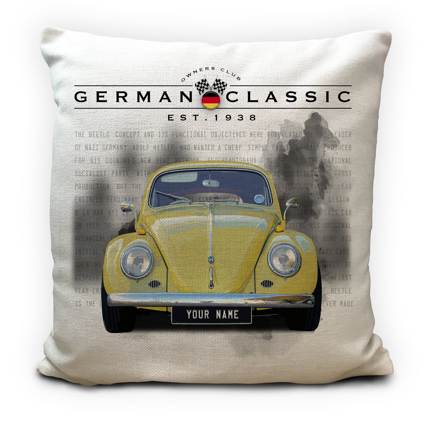 personalised beetle bug cushion cover gift