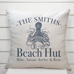 Personalised Octopus Beach Huts Seaside Cushion Cover 16"