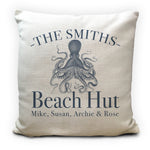 Personalised Octopus Beach Huts Seaside Cushion Cover 16"