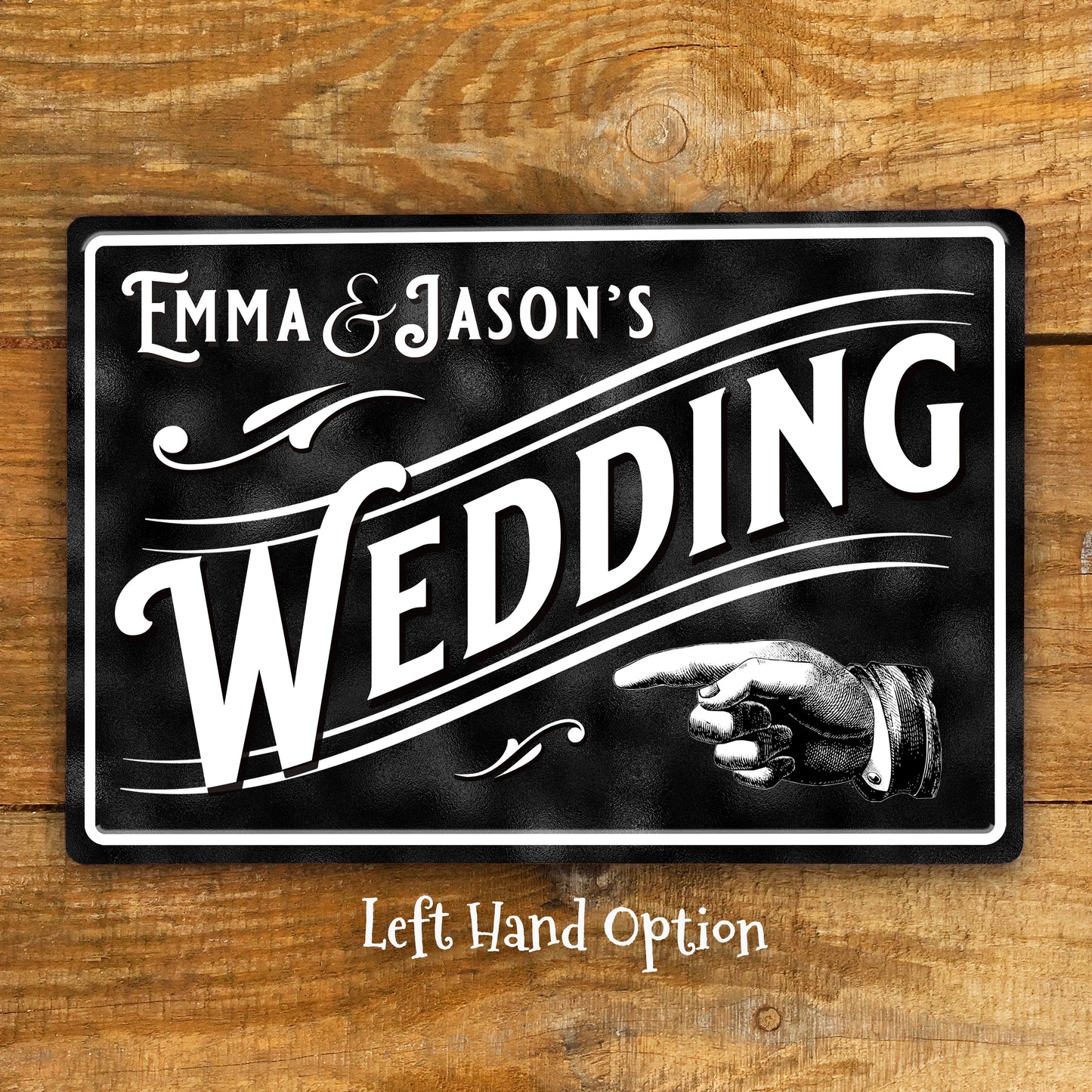 Personalised Wedding Direction Metal Sign
