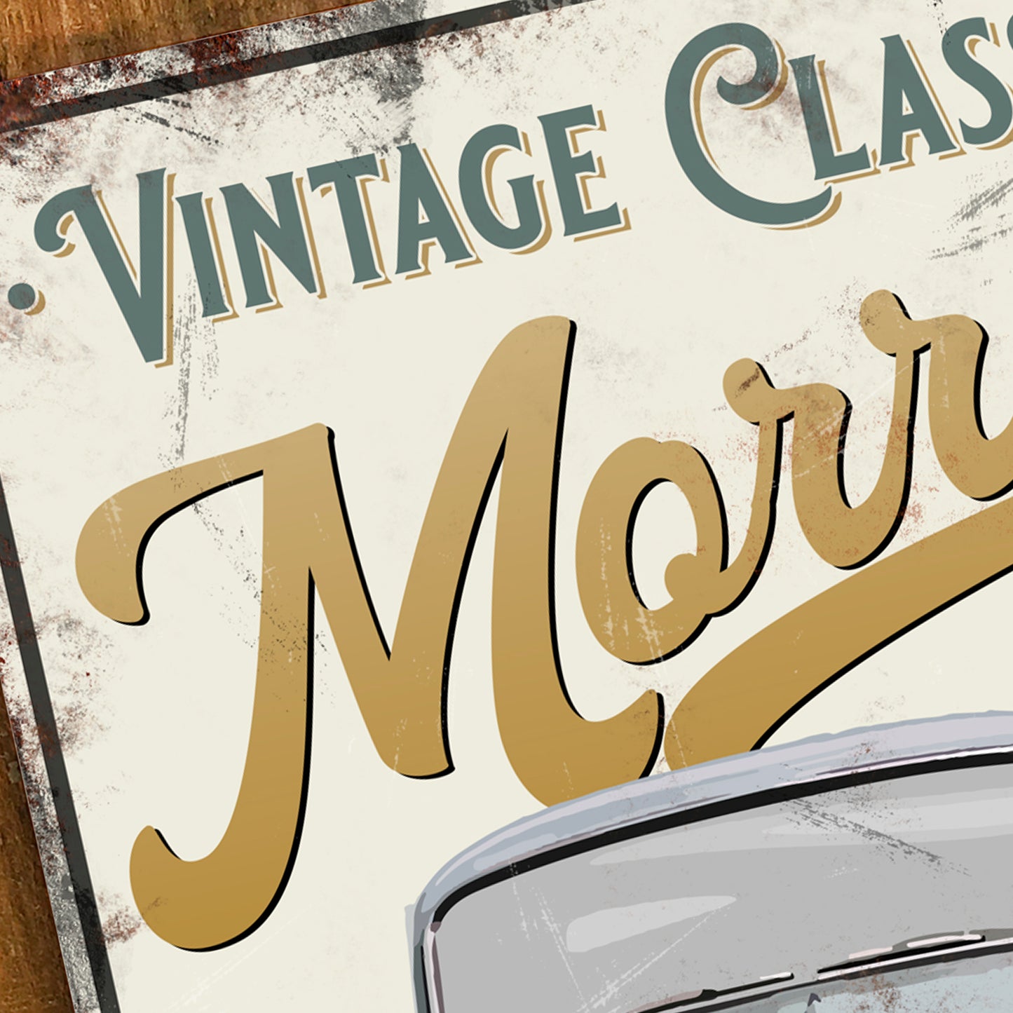 Personalised Classic Morris Minor Metal Sign 200mm x 305mm