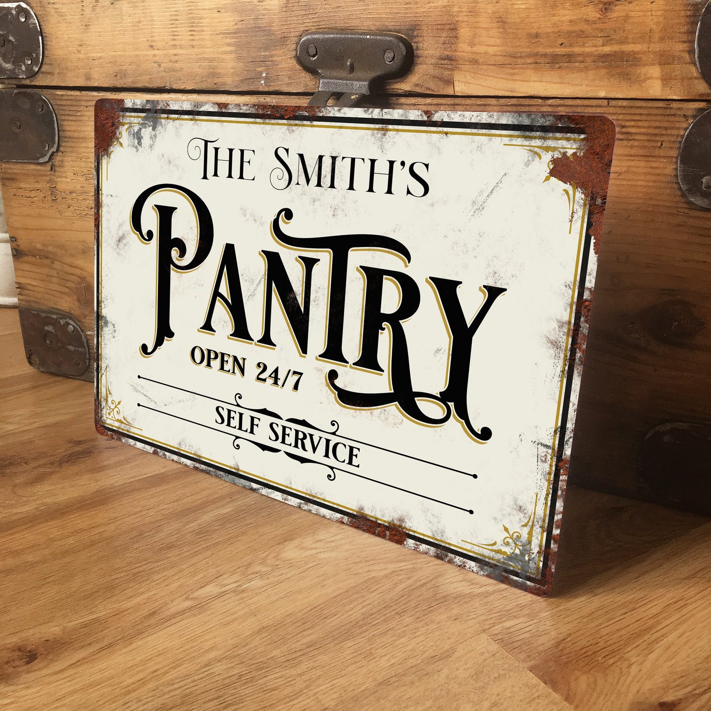 Personalised Vintage Retro Metal Sign family pantry sign