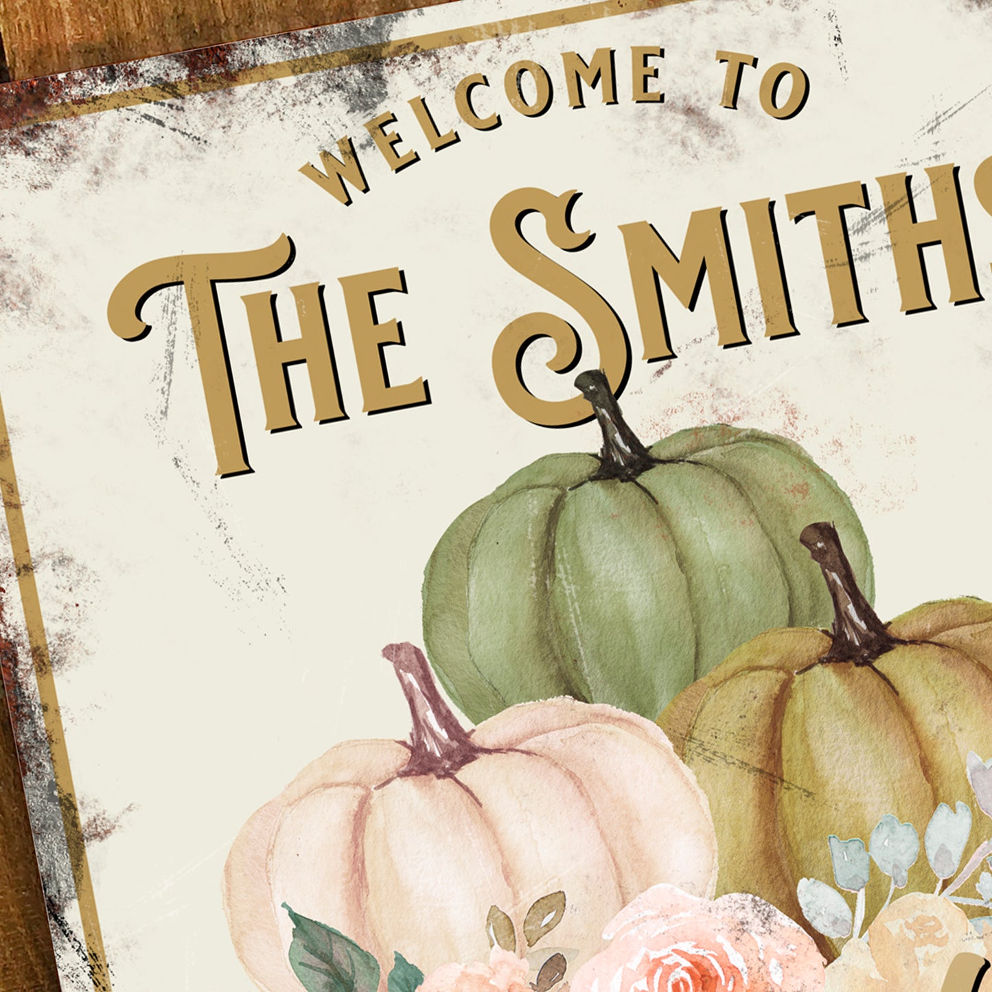 Personalised Autumn Pumpkin Metal Sign 200mm x 305mm