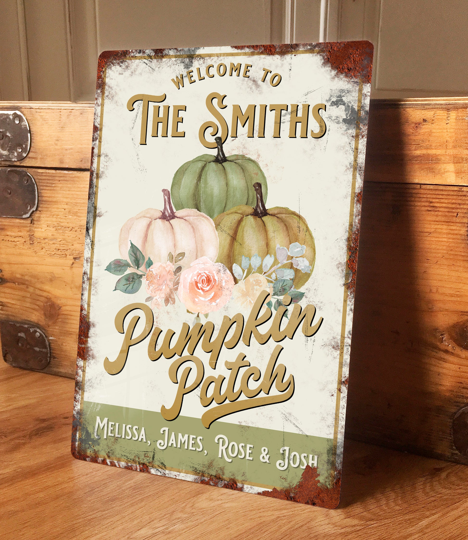 Personalised Pumpkin Halloween Fall Metal Sign