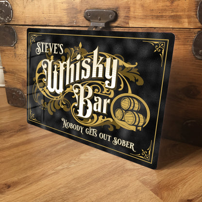 Personalised Whisky Bar Metal Sign. Classic Vintage Retro style