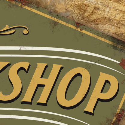 Personalised Workshop Sign Metal Garage Sign Vintage 200x305mm