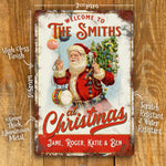 Personalised Christmas Santa Metal Sign 200mm x 305mm