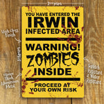 Personalised Halloween Zombie Sign 200mmx305mm